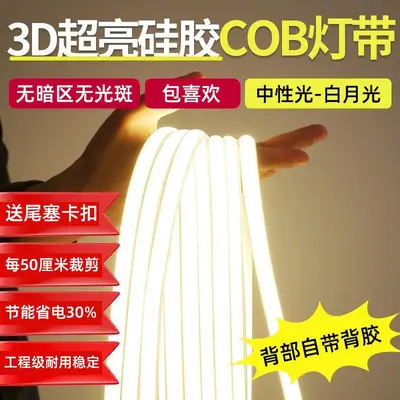 LED Strip Light 220V Waterproof Self-Adhesive Ultra-Bright Soft Strip Light Home Living Room Ceiling Atmosphere RGB COB Outdoor Linear Light - 11
