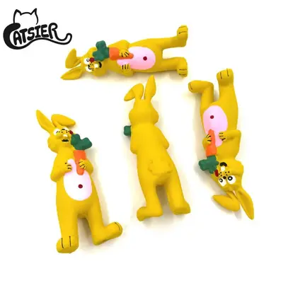 Manufacturer Wholesale In-Stock Rabbit Natural Latex Squeaky Dog Toy Interactive Pet Toy Pet Supplies