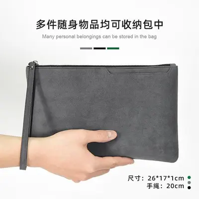 Echtleder-Herren-Clutch im Umschlagdesign, klein - 1