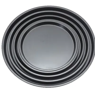 Round Carbon Steel Pizza Pan, Non-Stick, for Home and Commercial Use