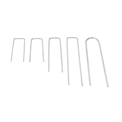 U-Shaped Galvanized Lawn and Ground Pegs for Outdoor Use