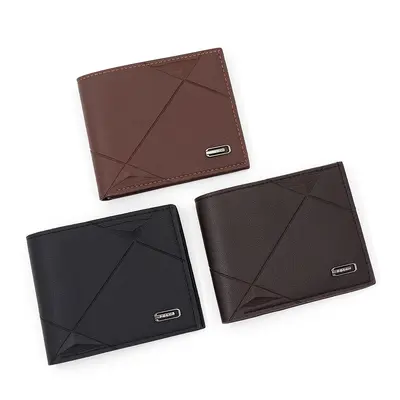 Men's Short Wallet, Multi-Card Slots, Slim Bi-Fold, Soft Leather - 2