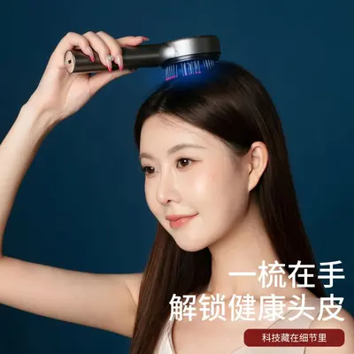 Red and Blue Light Hair Growth Comb with Electric Massage and Roller Ball Scalp Applicator - 4