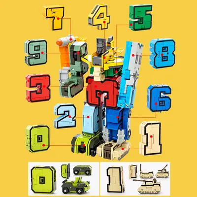 Children's Digital Transforming STEM Building Set Car Toy, Robot for Boys