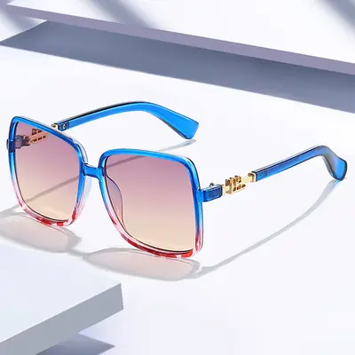 Damen-Sonnenbrille, großer Rahmen, bunt dekorativ - 1