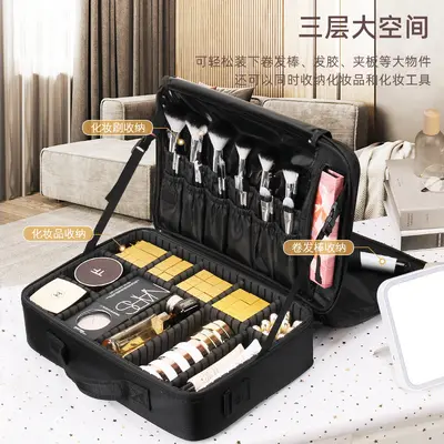 Large Capacity Multi-Layer Makeup Bag, Portable Cosmetics Organiser - 4