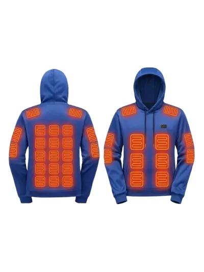 Erkek USB Isıtmalı Kapüşonlu Sweatshirt, Akıllı Sıcaklık Kontrollü Kış Ceketi - 10