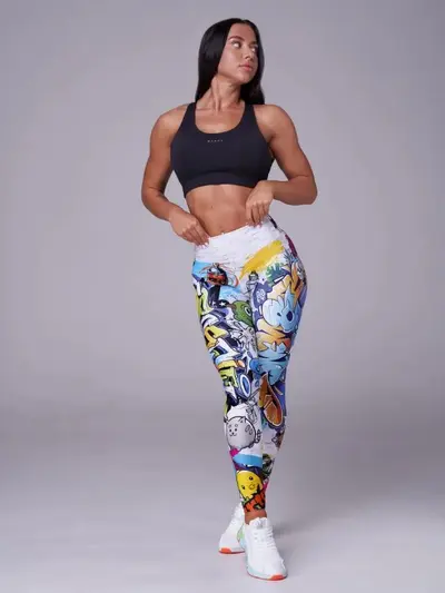 Digital Print Yoga Pants, Spring and Autumn Casual Leggings - 8
