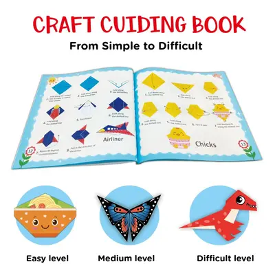 Çocuklar için İngilizce origami kitap seti, 3D hayvan modelleri, talimatlı - 4