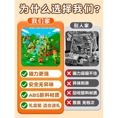 Minecraft Magnetic Building Blocks, Birthday Gift for Boys - 5
