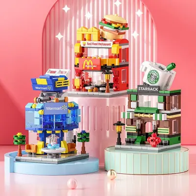 Small Particle Street Scene Building Blocks, City Model Set - 4