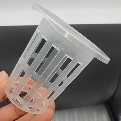 Plastic Hydroponic Vegetable Growing Basket with Blue Container, Soilless