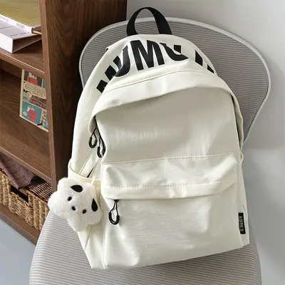 Schlichter Rucksack mit Buchstabenaufdruck, großes Fassungsvermögen, für Schule und Reise