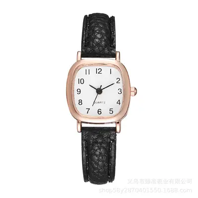 Damen-Quarzuhr quadratisch, Lederarmband - 13