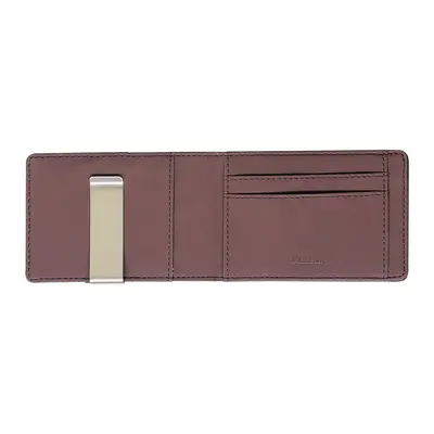 Korean Style Men's Short Wallet with Crossbody Pattern and Stainless Steel Money Clip - 10