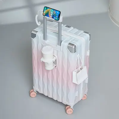 Aluminum Frame Luggage 20 inch Boarding Case 26 inch Trolley Suitcase Silent Skate Wheels - 8