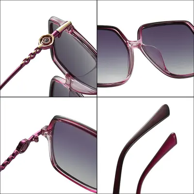Women's Square Large Frame Polarized Sunglasses, UV Protection - 3