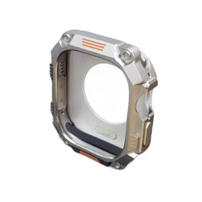Apple Watch Ultra 4 Uyumlu Çinko Alaşım Kasa Dönüşüm Seti, Siyah Altın