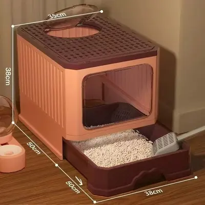 Enclosed Extra Large Cat Litter Box, Odor Control, Top Entry - 7