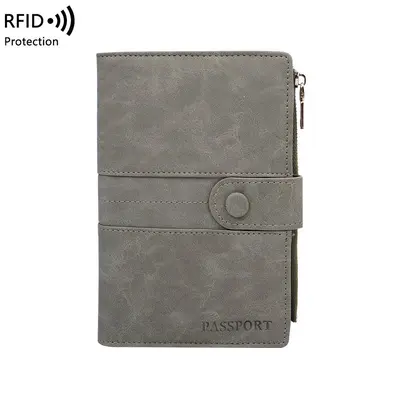 Sınır Ötesi Cilt Duyarlı Hırsızlık Önleyici RFID Pasaport Çantası Fermuar Toka Pasaport Kılıfı Kimlik Belgesi Dosyası Çok Fonksiyonlu Seyahat Pasaport Paketi - 6