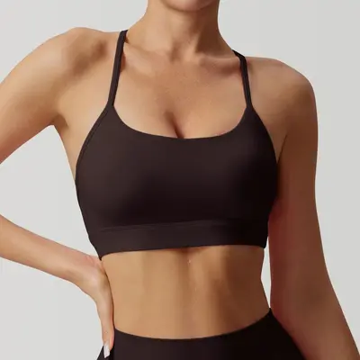 Women's Nude-Feel Sports Bra, Thin Strap, Shockproof, Quick-Dry - 13