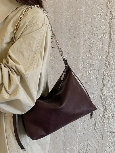 Dumpling-Achseltasche aus Öl-Wachsleder, Herbstmodell 2026, Schultertasche - 4