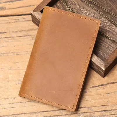 Retro iş tarzı erkek hakiki deri kısa cüzdan, yatay ehliyet bölmeli - 10