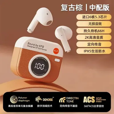 Retro-Kamera Bluetooth-Ohrhörer halboffenes Design Geräuschunterdrückung - 11