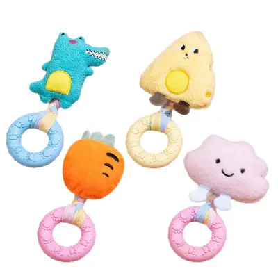 Plush Squeaky Dog Toy, Durable Chew Ring and Tug Rope, Molar Cleaning - 6