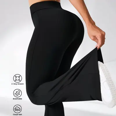 Yüksek bel şeftali kalça çan paça pantolon, yüksek elastik, dar kalıp - 7