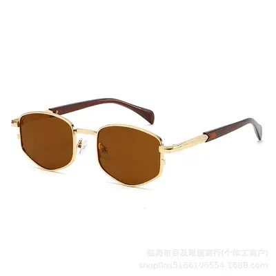 Metall-Damensonnenbrille in Polygonform mit UV-Schutz - 10