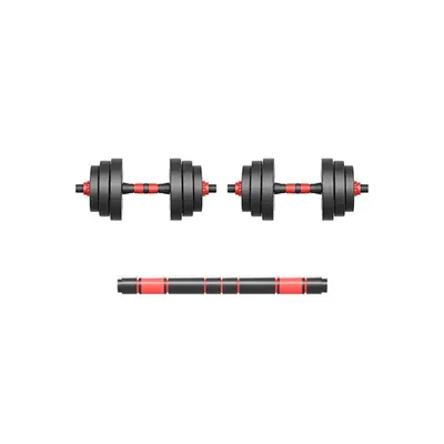 Adjustable solid rubber-coated dumbbell set for home fitness