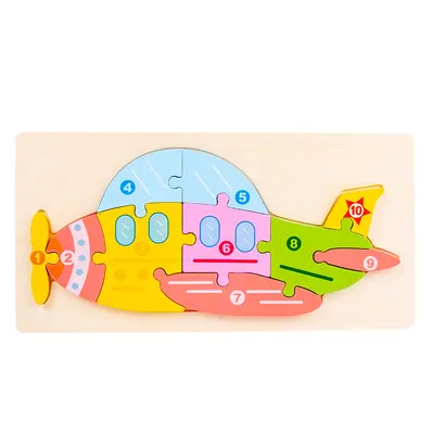 儿童木制大号动物立体卡扣拼图3D幼儿园宝宝益智早教启蒙玩具批发 - 13