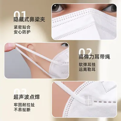 KN95 Disposable 3D Stereo Industrial Dust Mask, Individually Packaged