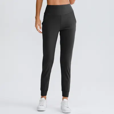 Damen Jogginghose mit Taschen, elastischer Bund, locker, einfarbig - 7