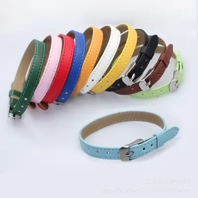 8 MM Kunstleder Armband PU Leder Armband DIY personalisiertes Handgelenkband Armband tragbarer Buchstabe Öltropfen Schmuck Zubehör