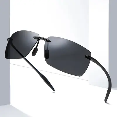 Men's Polarized Sunglasses, Frameless TR90, UV Protection - 1