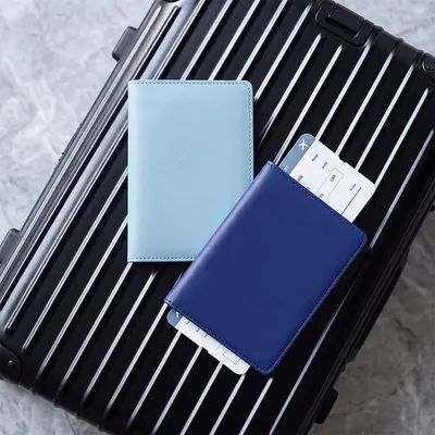 PU leather passport holder multi-card compartments