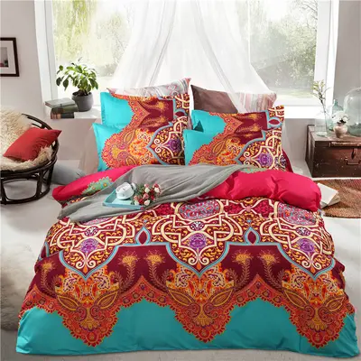 Bohem Etnik Stil 3D Baskılı Üç veya Dört Parçalı Set