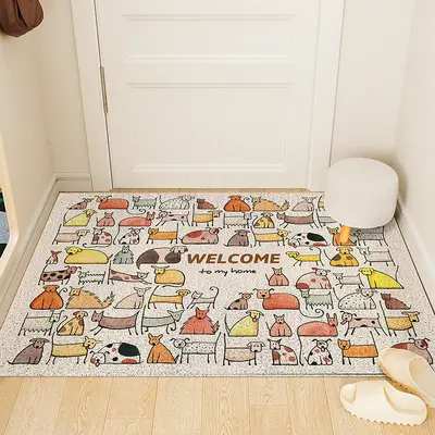 Cuttable Non-Slip PVC Door Mat with Cute Dog Design - 12