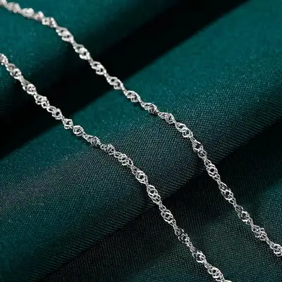 S999 Silberhalsband für Damen Schlüsselbeinkette reines Silber Schlangenkette ohne Anhänger Schlüsselbein neu authentisch einzelne Kette einteiliger Großhandel - 12