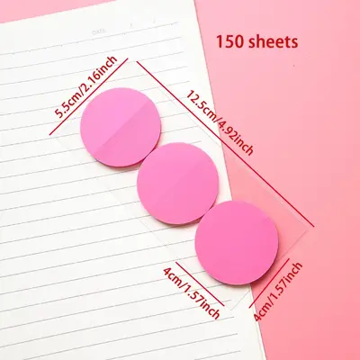 Transparent Round Index Sticky Notes, Fluorescent, Reusable - 9