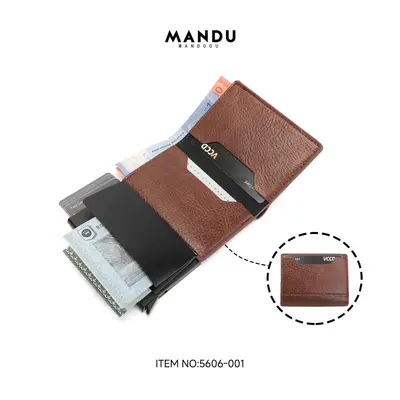 MANDU Herren-Geldbörse mit RFID-Schutz und Kartenauswurf