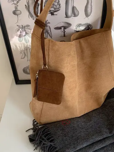 Women's Suede Coin Purse, Neck-Strap Mini Bag with ID Card Slot, Korean Style 2026 - 7