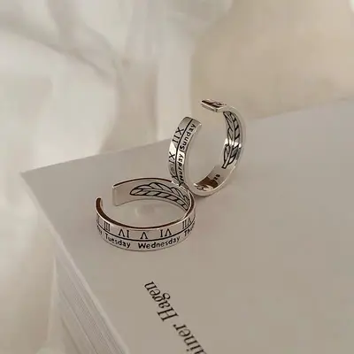 Römische Ziffern Ring, minimalistisches Design - 1