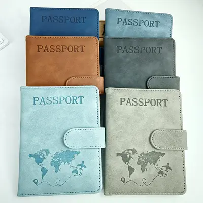 Sınır ötesi popüler deri kılıf pasaport tutucu hazır PU deri RFID pasaport çantası çok fonksiyonlu SIM kart belge çantası