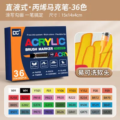 Akrilik marker yumuşak başlı 24-48 renk - 9