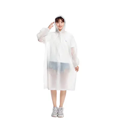 Adult Disposable Raincoat, Long Style, Transparent EVA, Unisex - 6