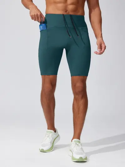 Men's Compression Running Shorts Summer Training Five-Point Tights - 5