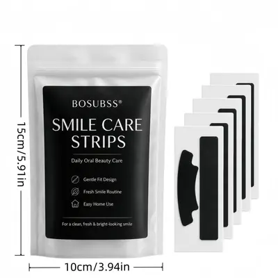 Black Teeth Whitening Strips, 5 Pcs Pouch, Disposable - 5